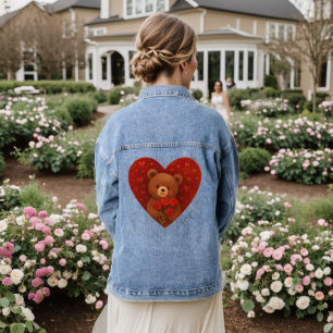 Veste en denim personnalisée avec ours en peluche