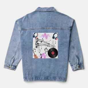 Veste en denim Sound Wave Music   Musique élégante