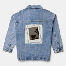 Veste en jean avec illustration de thé