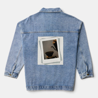 Veste en jean avec illustration de thé