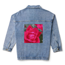 Veste en jean avec motif de rose