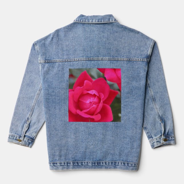 Veste en jean avec motif de rose (Verso)