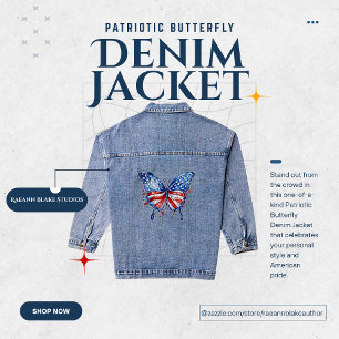 Veste en jean papillon patriotique