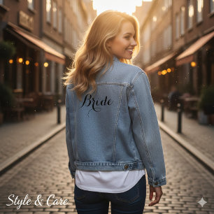Veste en jean personnalisée unique pour une mariée