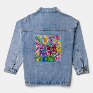Veste Jeans nuptiale florale