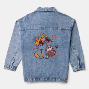 Veste Zip Boba Tea Chat tendance - Cute & Cosy