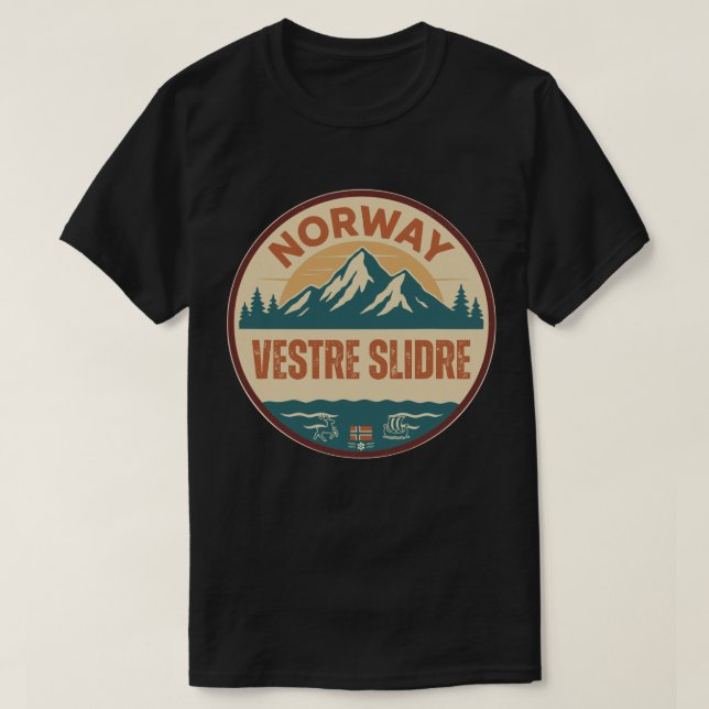 Vestre Slidre, Norge Norway T-Shirt (Design Front)