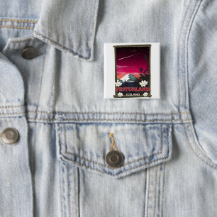 vesturland Iceland travel poster 2 Inch Square Button