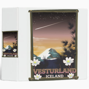 Vesturland Iceland travel poster Binder