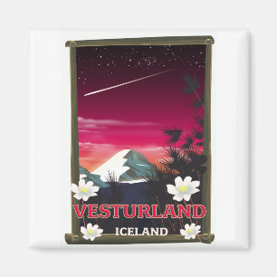 vesturland Iceland travel poster Magnet