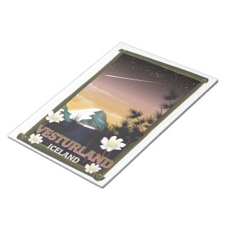 Vesturland Iceland travel poster Notepad