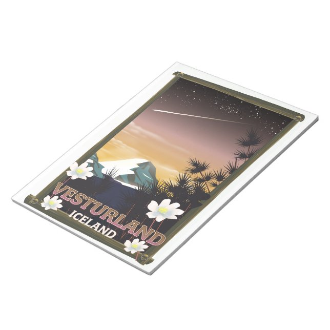Vesturland Iceland travel poster Notepad (Angled)