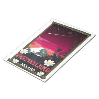 vesturland Iceland travel poster Notepad