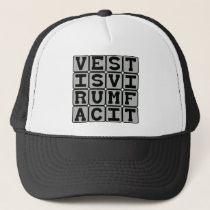 Vestus Virum Facit, Clothes Make The Man Latin Trucker Hat