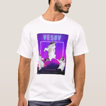 Vesuv Cat 9 Vit Funny T-shirt Néon Unisex