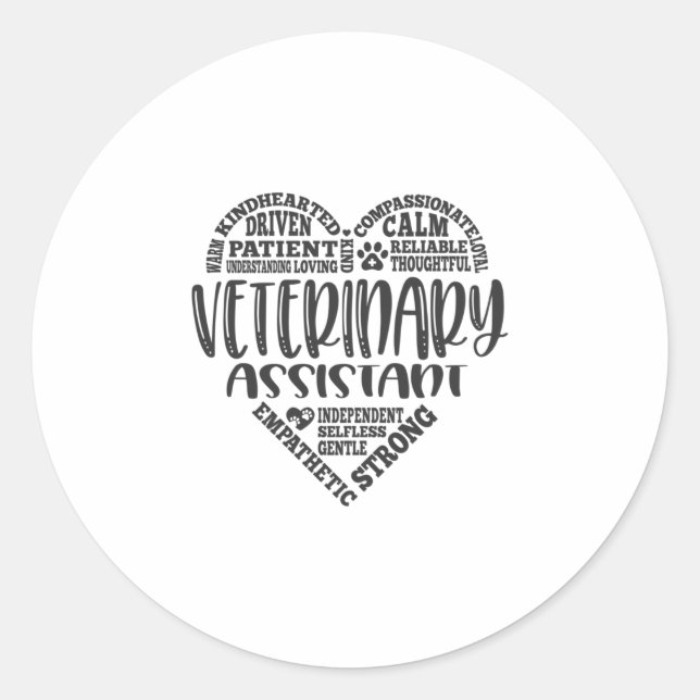 Vet assistant, veterinary assistant classic round sticker (Front)