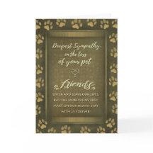 Vet & Business Sympathy Pet Brown Gold Card