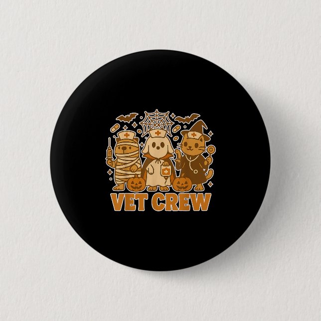 Vet Crew Halloween Costume Dog Cat Capybara Pet Te 2 Inch Round Button (Front)
