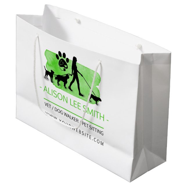 Vet / Dog walker / Pet Care Sitting Large Gift Bag (Front Angled)