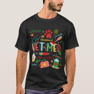 Vet Med Groovy Christmas Veterinary Technician T-Shirt