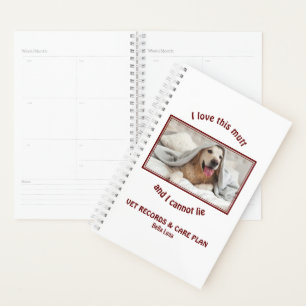 VET RECORDS Personalized Custom Photo CARE PLAN Planner