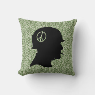 Vet Silhouette Camo Throw Pillow
