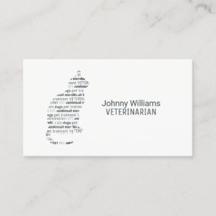 Vet style illustrated cover business card