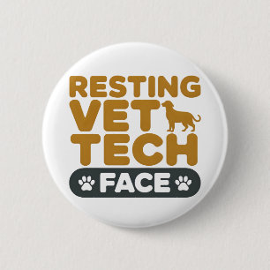 Vet Tech Aesthetic Cute Cats Dogs Paw 2 Inch Round Button
