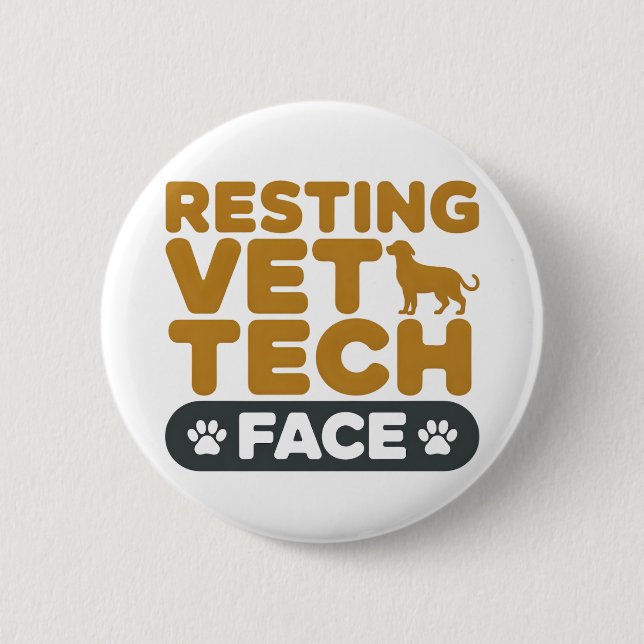 Vet Tech Aesthetic Cute Cats Dogs Paw 2 Inch Round Button (Front)