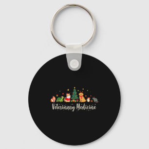 Vet Tech Animal Christmas Xmas Vibes Veterinary Me Keychain