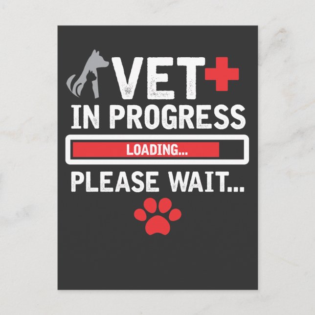 Vet Tech Animal Rescue Technician Cat Dog Paw Love Postcard (Front)