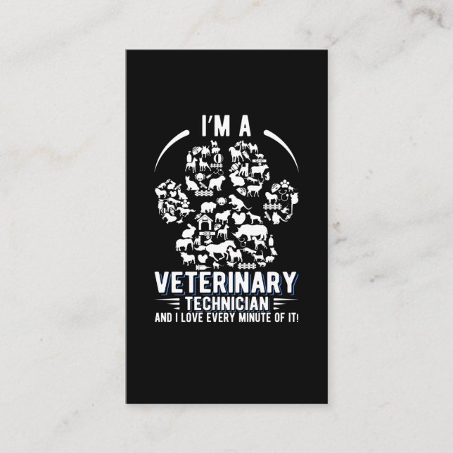 Vet Tech Appreciation Veterinary Technician Business Card (Front)