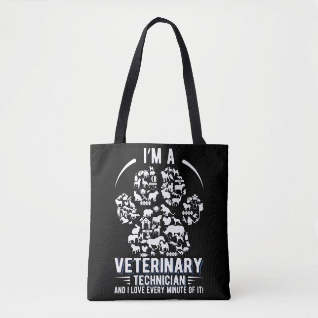 Vet Tech Appreciation Veterinary Technician Tote Bag (Front)