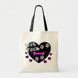Vet Tech BLACK AND WHITE HEARTS Tote Bag