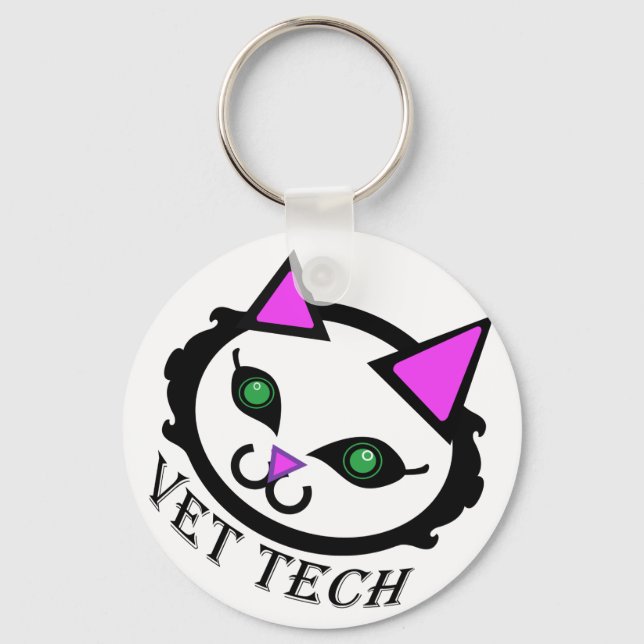 Vet tech cat keychain (Front)