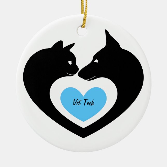 Vet Tech Ceramic Ornament (Front)