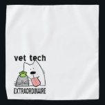 Vet Tech Extraordinaire Bandana<br><div class="desc">This fun professional Veterinary Technician bandana design features a happy cartoon dog, cat, and bird with text, Veterinarian Extraordinaire. You worked hard to become an animal care worker and you're good at it, so let the world know! Great gift idea for your pets' favourite Vet Tech, too! Original copyrighted design...</div>