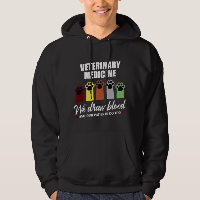 Vet Tech Gift For Veterinary Tech Draw Blood Hoodie (Front)