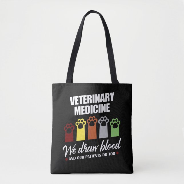 Vet Tech Gift For Veterinary Tech Draw Blood Tote Bag (Front)