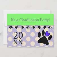 Vet Tech Graduation Invitations Purple and Lime