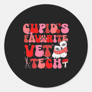 Vet Tech Valentines Day Veterinary Vet Student Vet Classic Round Sticker