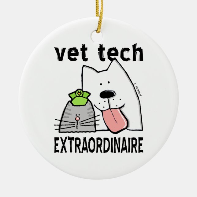 vet+tech vet+tech+gifts vet+tech+gear veterinary+t ceramic ornament (Front)