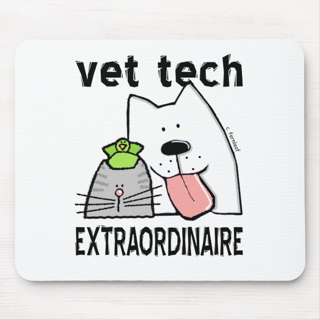 vet+tech vet+tech+gifts vet+tech+gear veterinary+t mouse pad (Front)