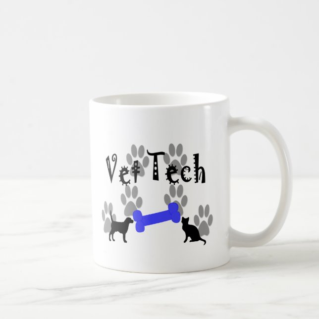 Vet TECH With Dog Bone Coffee Mug (Right)