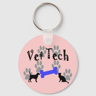 Vet TECH With Dog Bone Keychain