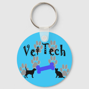 Vet TECH With Dog Bone Keychain