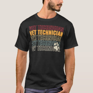 Vet technician Vet Tech men Cat retro Veterinary T T-Shirt