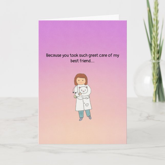Vet Thank you Folded Greeting Card (Front)
