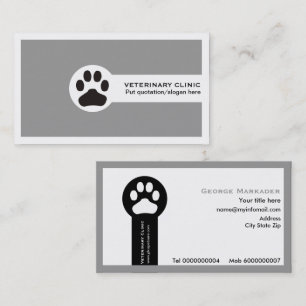 Vet/Vétérinaire Clinique minimaliste cartes de vis