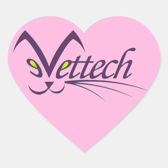 Vetech sticker heart pink (Front)